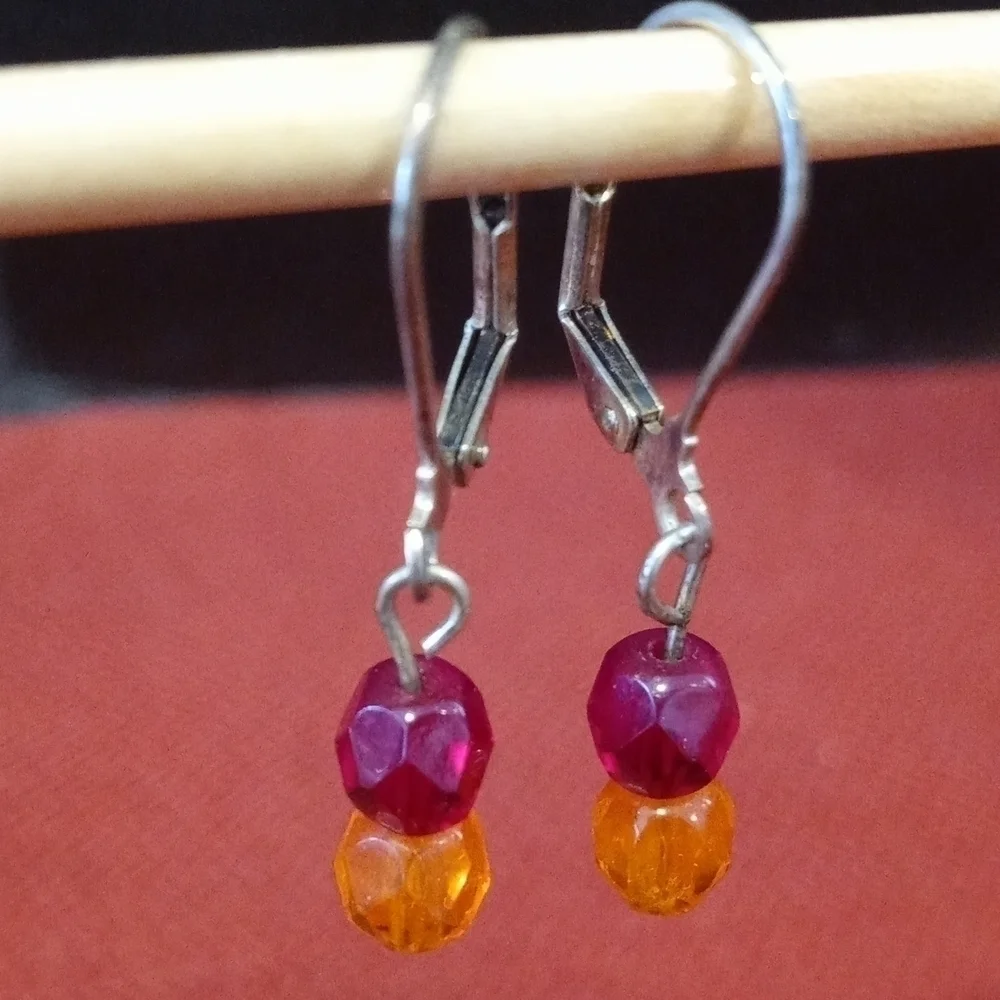 VT Hokiest color beaded earrings pierced